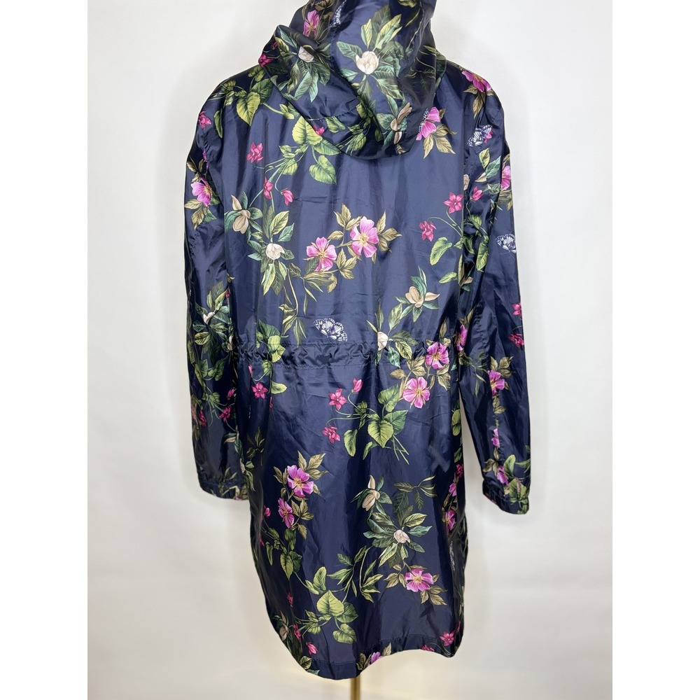 Joules Golightly Navy Floral Packable Raincoat Jacket Right As Rain US 10 216935 - Picture 4 of 11